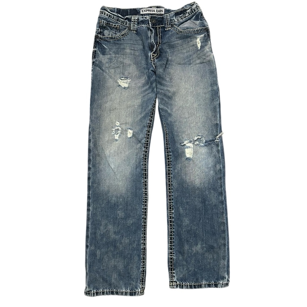 Express Jeans Mens 30x32 Faded Blue Kingston Classic Regular Rise Boot Cut Denim
